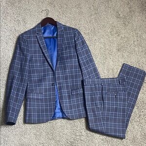 River Island Gray Checkered Suit